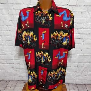 Vtg 90s Uproar Graffiti Button Front Shirt Size M